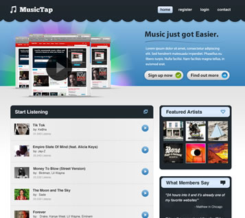 Music Streaming Website Design