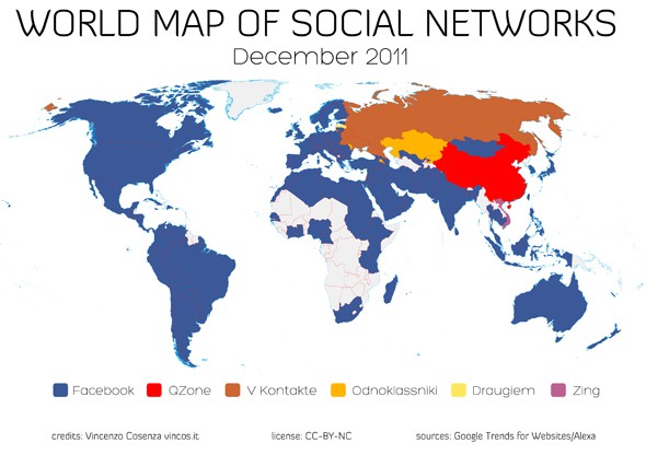 Facebook social media map