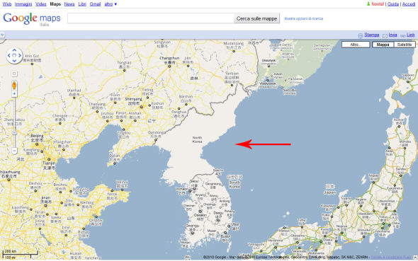 时至今日，谷歌地图上的朝鲜仍是白茫茫一片