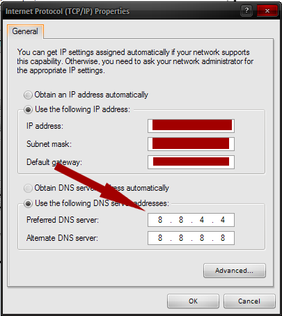 在控制面板网络选项中做简单设置即可使用Google DNS