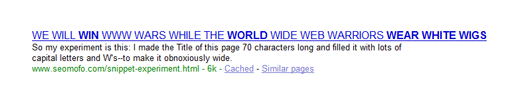 Google SERP showing 70-character title 1