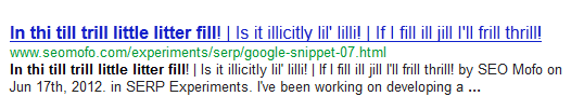 Google SERP showing 107-character title